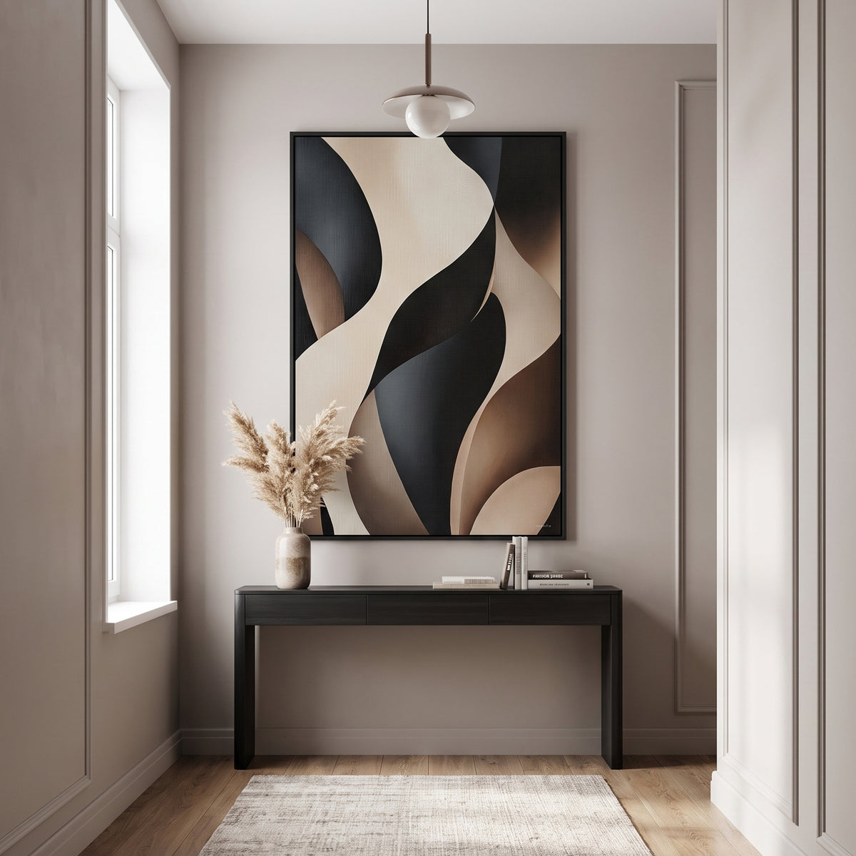 Abstract Framed Canvas Wall Art – Carved Flow