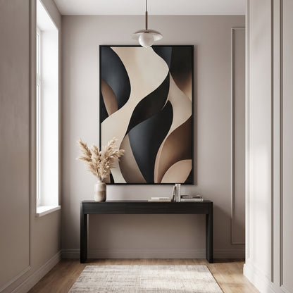 Abstract Framed Canvas Wall Art – Carved Flow