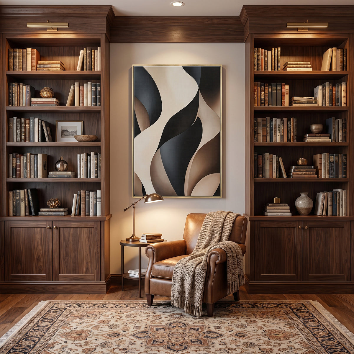 Abstract Framed Canvas Wall Art – Carved Flow