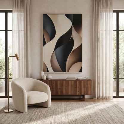 Abstract Framed Canvas Wall Art – Carved Flow