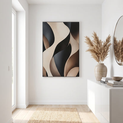 Abstract Framed Canvas Wall Art – Carved Flow