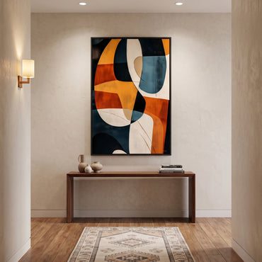 Abstract Framed Canvas Wall Art – Amber Fold