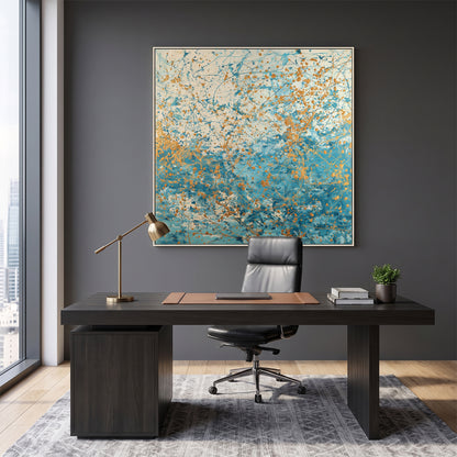Abstract Framed Canvas Wall Art – Sea Spark