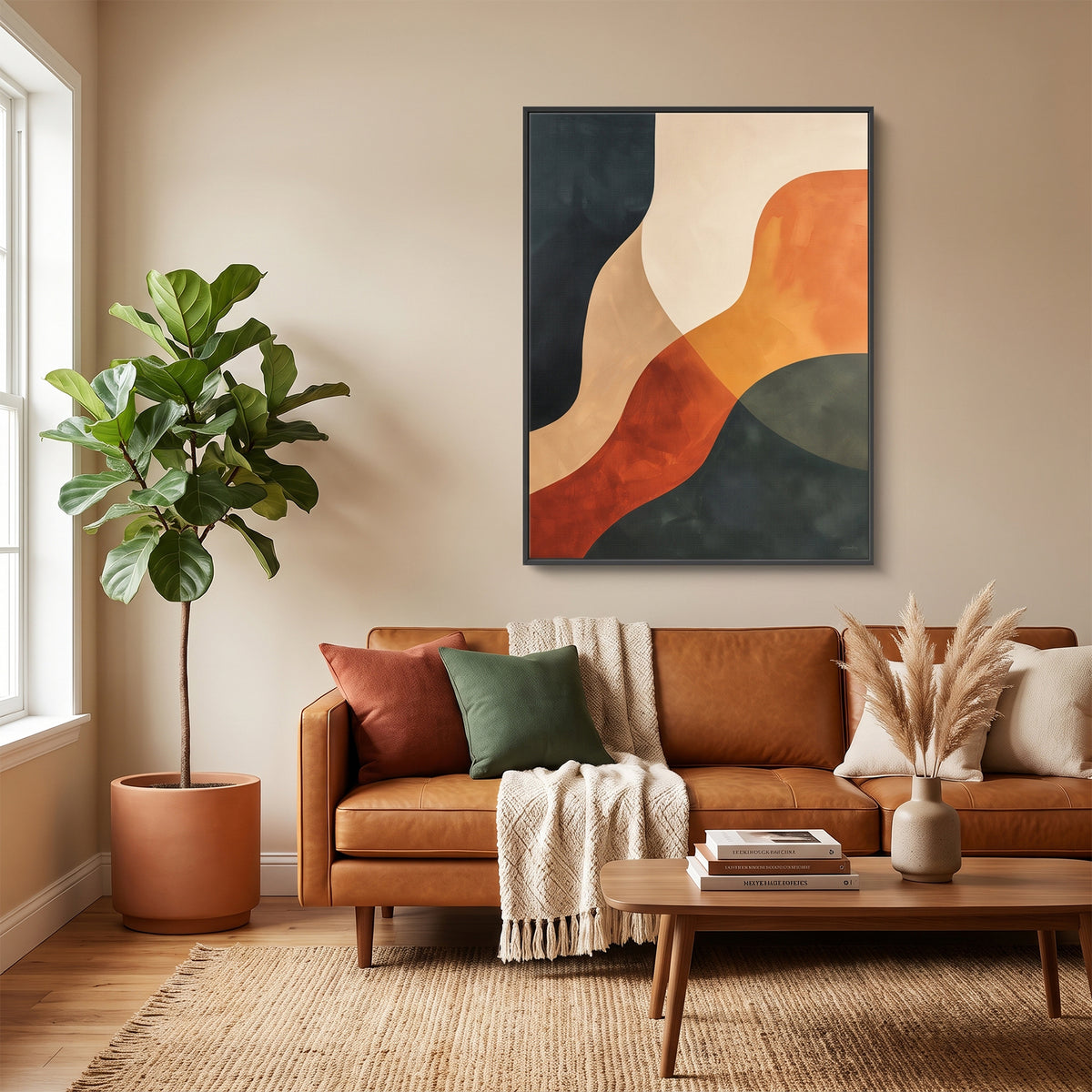 Abstract Framed Canvas Wall Art – Canyon Light