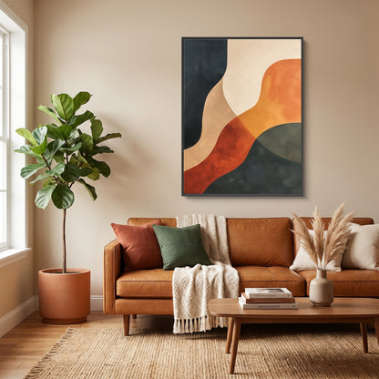 Abstract Framed Canvas Wall Art – Canyon Light