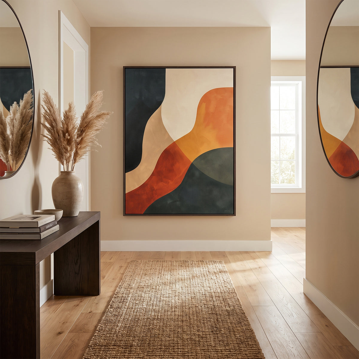 Abstract Framed Canvas Wall Art – Canyon Light
