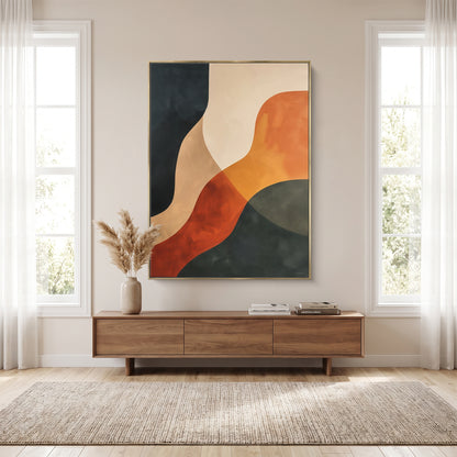 Abstract Framed Canvas Wall Art – Canyon Light