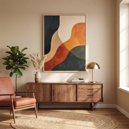Abstract Framed Canvas Wall Art – Canyon Light