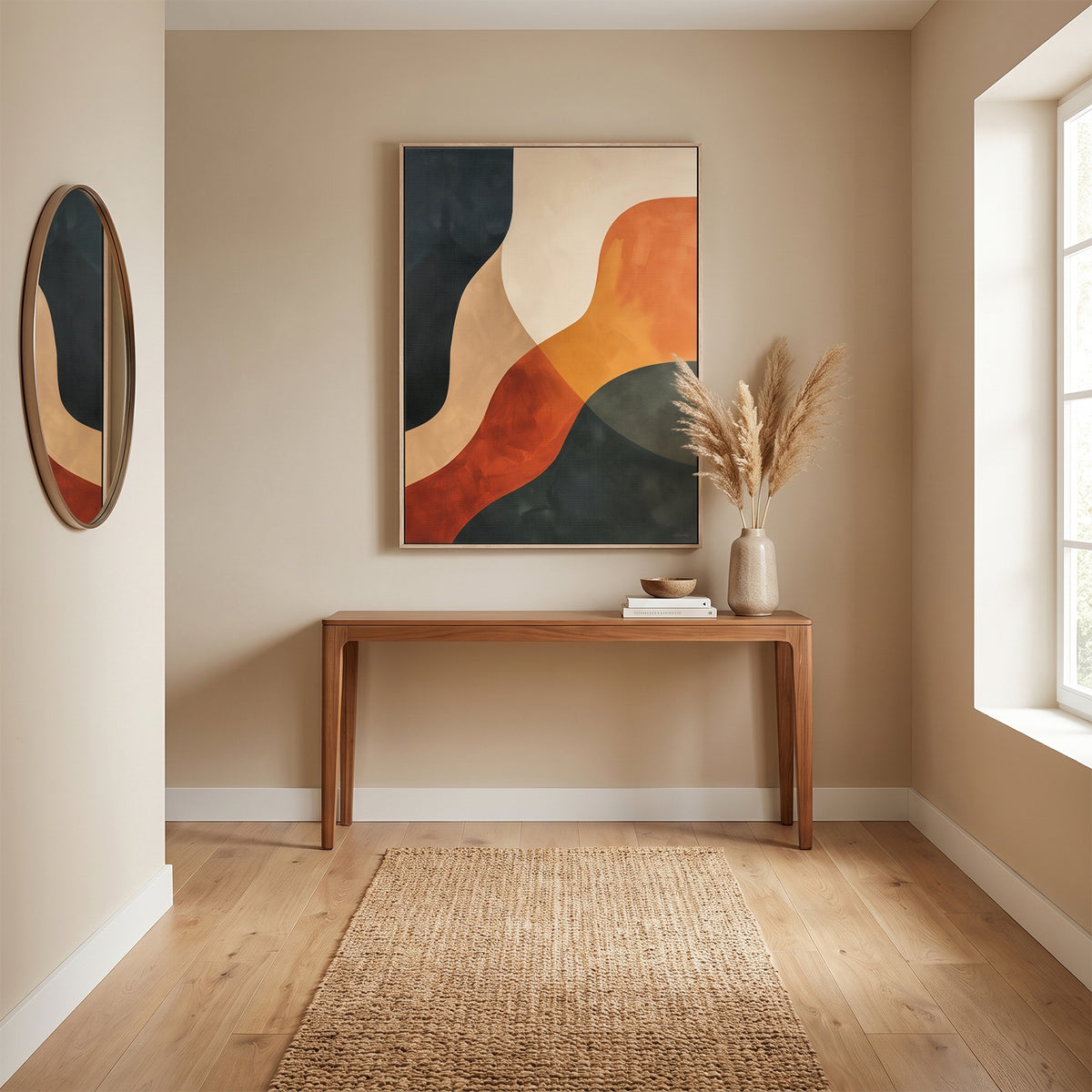 Abstract Framed Canvas Wall Art – Canyon Light
