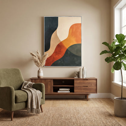 Abstract Framed Canvas Wall Art – Canyon Light