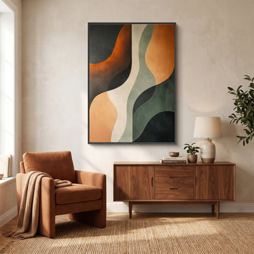 Abstract Framed Canvas Wall Art – Clay Passage