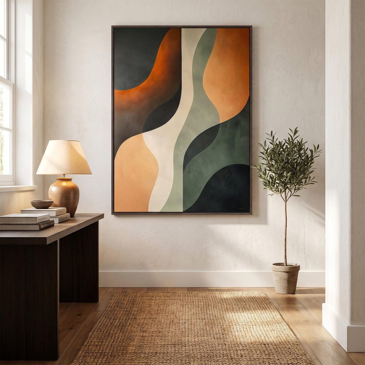 Abstract Framed Canvas Wall Art – Clay Passage
