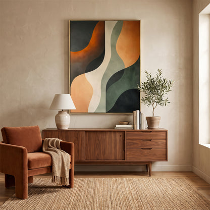 Abstract Framed Canvas Wall Art – Clay Passage