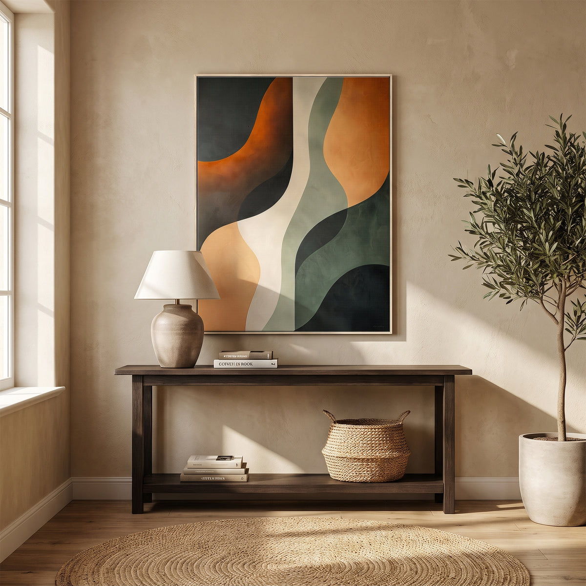 Abstract Framed Canvas Wall Art – Clay Passage
