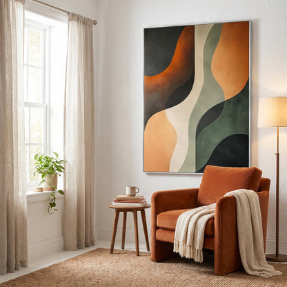 Abstract Framed Canvas Wall Art – Clay Passage