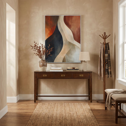 Abstract Framed Canvas Wall Art – Rust Divide