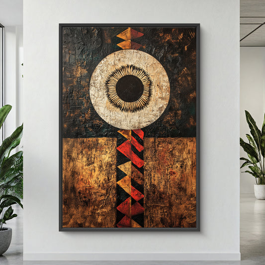 African Abstract Art Framed Canvas Print - "Terra Aether"