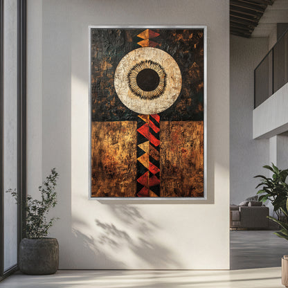 African Abstract Art Framed Canvas Print - "Terra Aether"