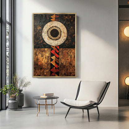 African Abstract Art Framed Canvas Print - "Terra Aether"