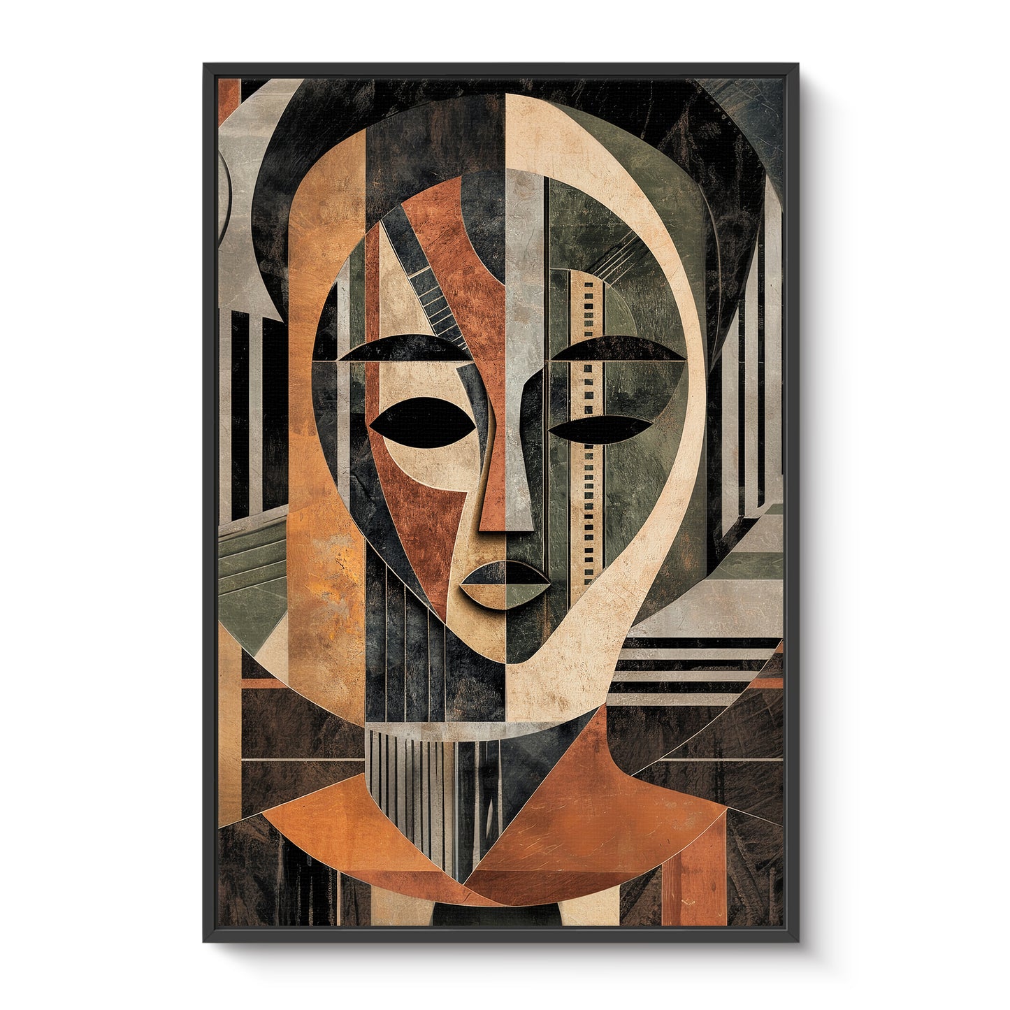 Abstract Face Framed Canvas Wall Art – "Faces of Heritage"