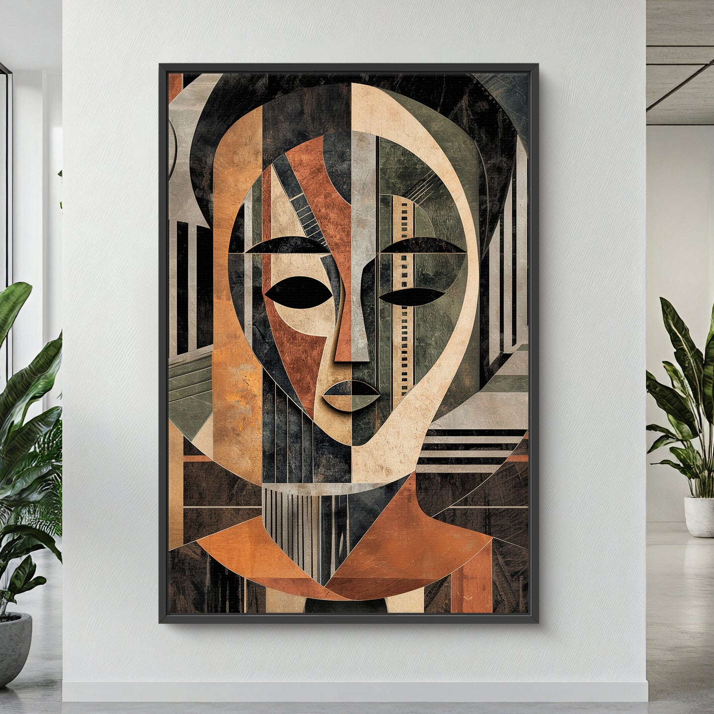 Abstract Face Framed Canvas Wall Art – "Faces of Heritage"