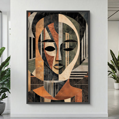 Abstract Face Framed Canvas Wall Art – "Faces of Heritage"