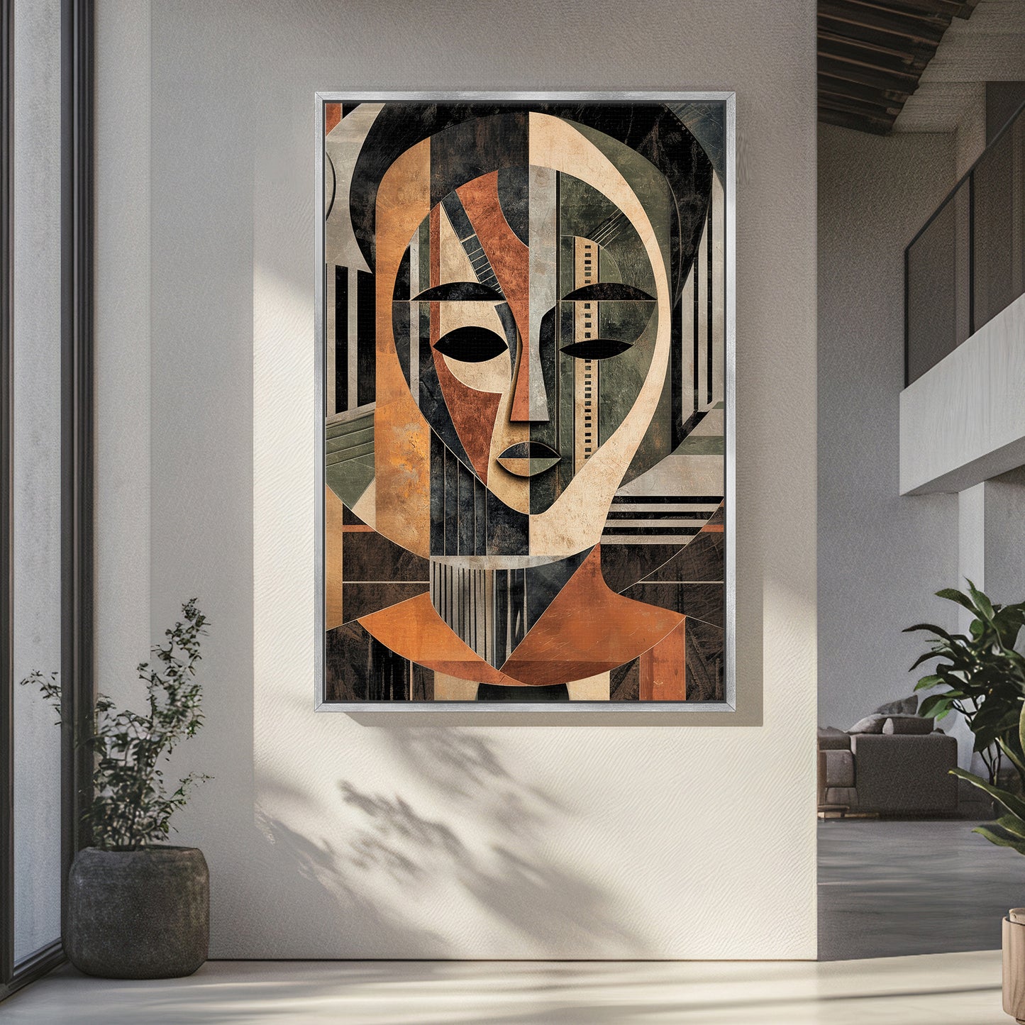 Abstract Face Framed Canvas Wall Art – "Faces of Heritage"
