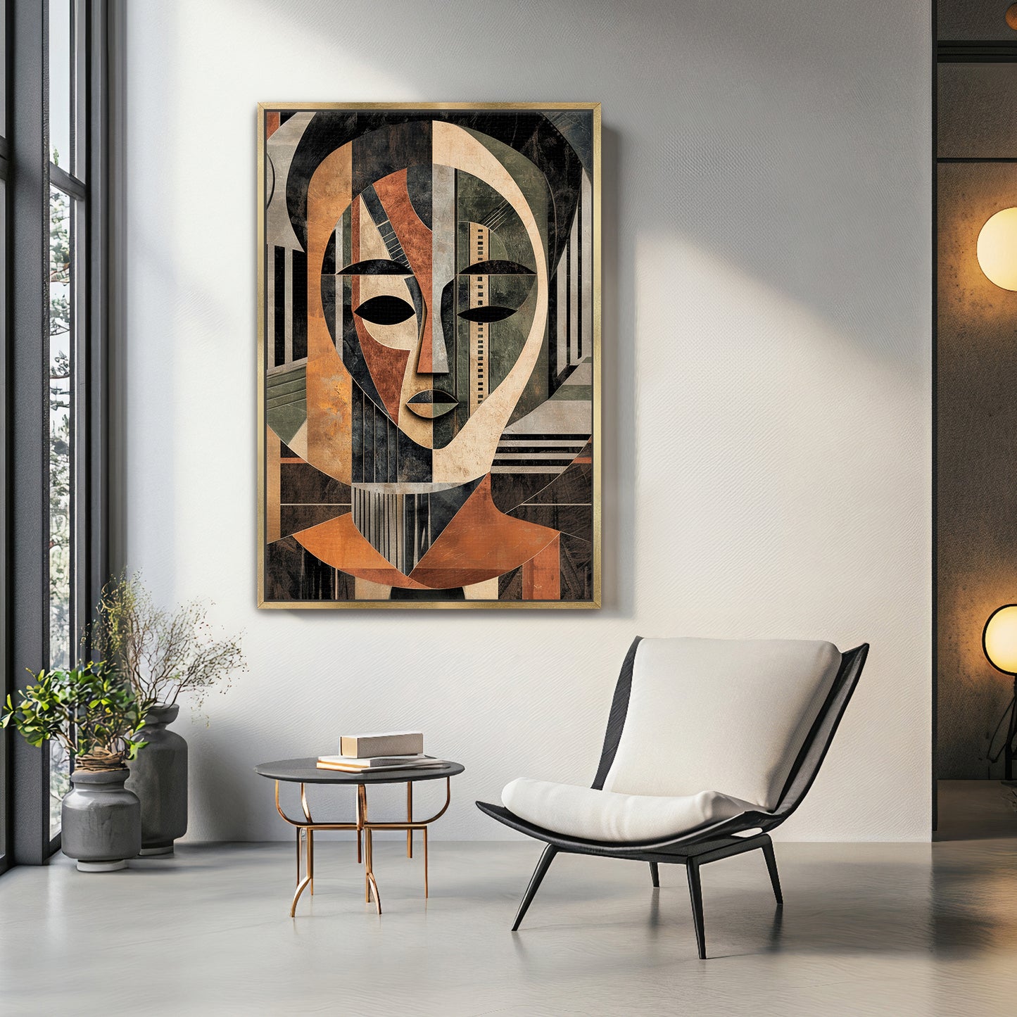 Abstract Face Framed Canvas Wall Art – "Faces of Heritage"