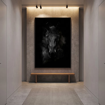 Horse Framed Canvas Wall Art – Dark Majesty