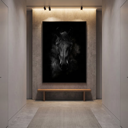 Horse Framed Canvas Wall Art – Dark Majesty