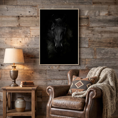 Horse Framed Canvas Wall Art – Dark Majesty
