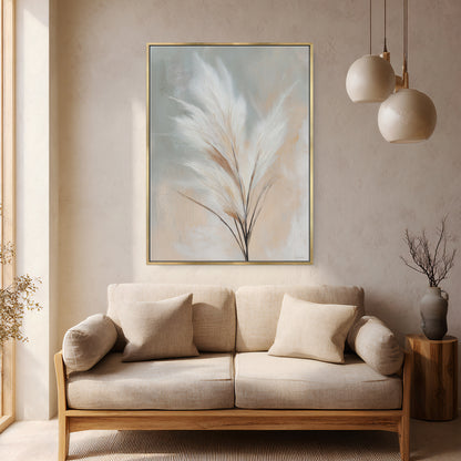 Botanical Framed Canvas Wall Art – Whispering Pampas