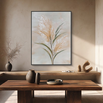 Botanical Framed Canvas Wall Art – Gentle Plume