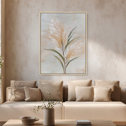 Botanical Framed Canvas Wall Art – Gentle Plume