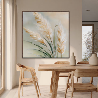 Botanical Framed Canvas Wall Art – Sunlit Stems