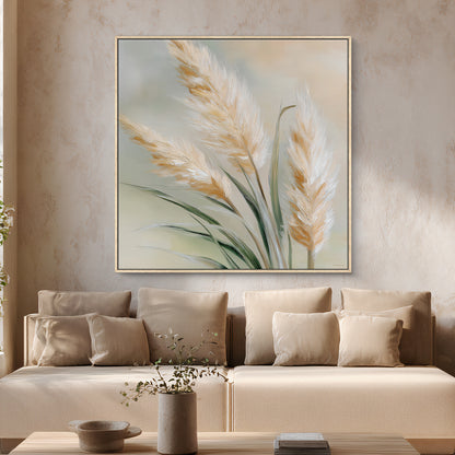 Botanical Framed Canvas Wall Art – Sunlit Stems