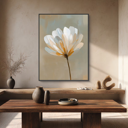 Floral Framed Canvas Wall Art – Quiet Bloom