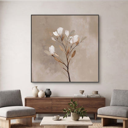 Botanical Framed Canvas Wall Art – Soft Bloom