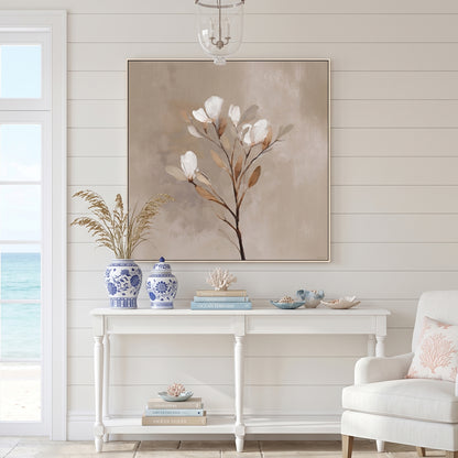 Botanical Framed Canvas Wall Art – Soft Bloom