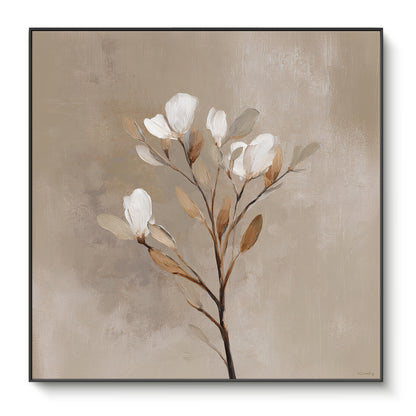 Botanical Framed Canvas Wall Art – Soft Bloom