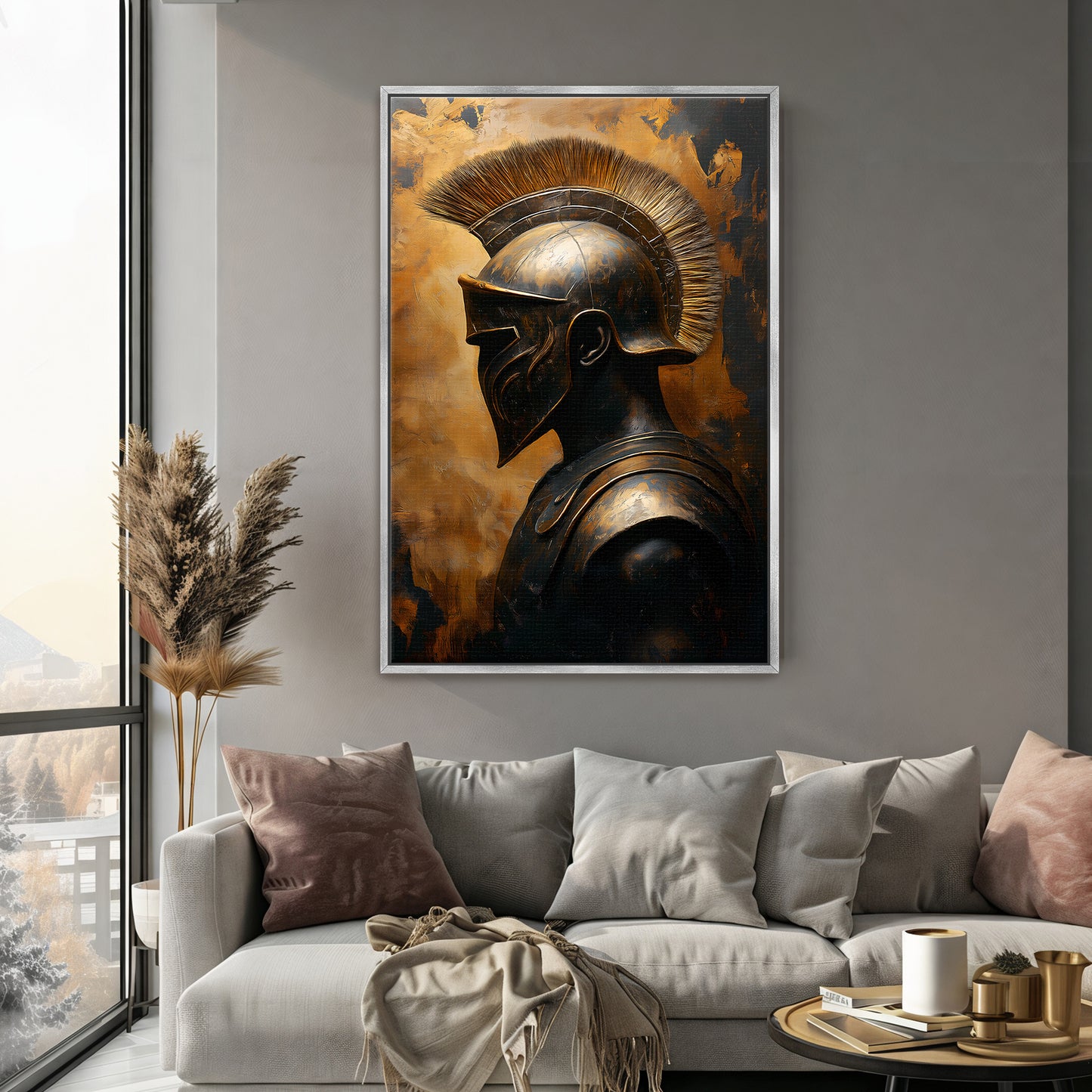 Roman Warrior Wall Art Framed Canvas Print - "Temporal Warrior"