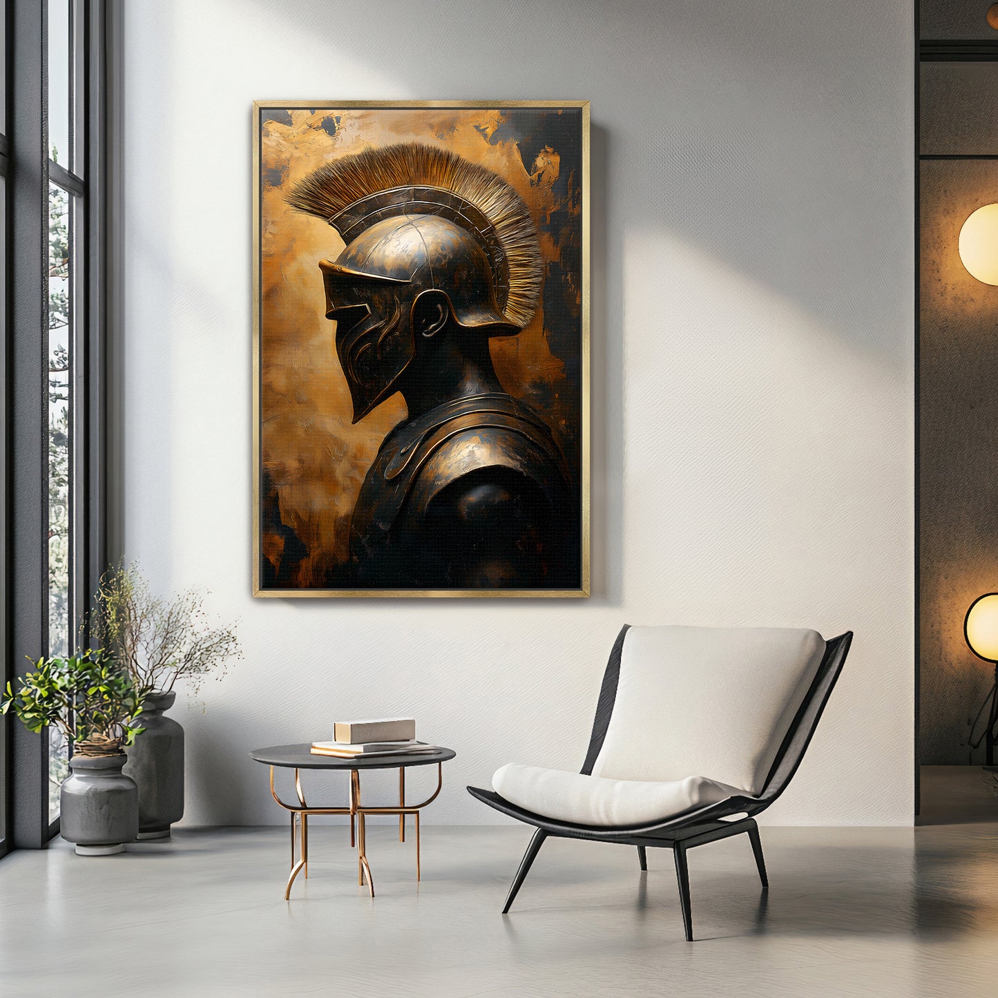 Roman Warrior Wall Art Framed Canvas Print - "Temporal Warrior"