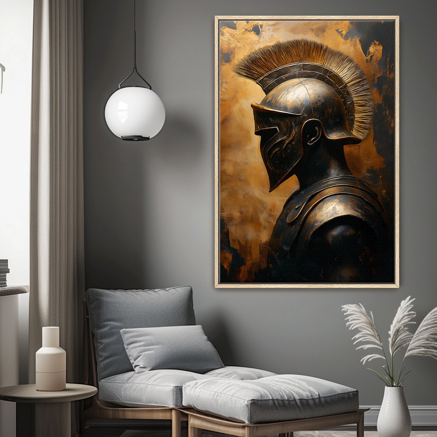 Roman Warrior Wall Art Framed Canvas Print - "Temporal Warrior"