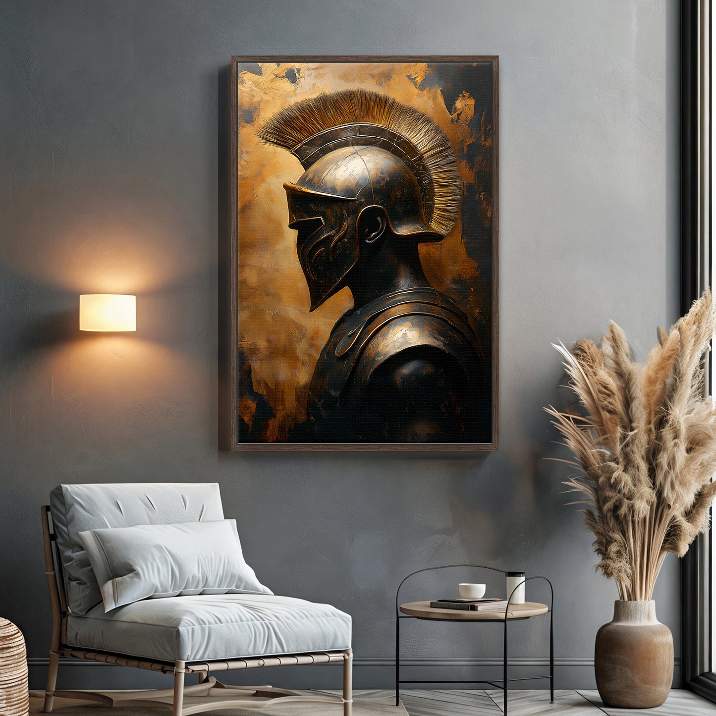 Roman Warrior Wall Art Framed Canvas Print - "Temporal Warrior"