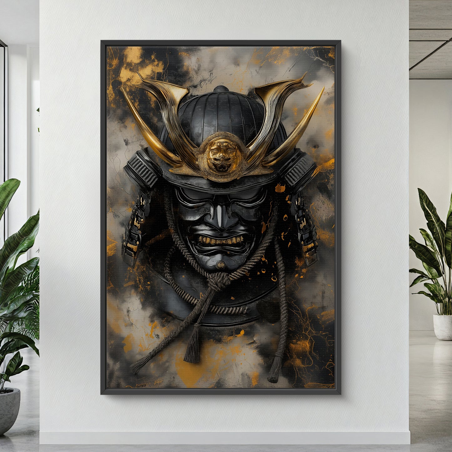 Asian Inspired Samurai Warrior Framed Canvas Print - "Kage"