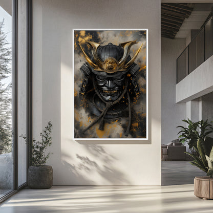 Asian Inspired Samurai Warrior Framed Canvas Print - "Kage"