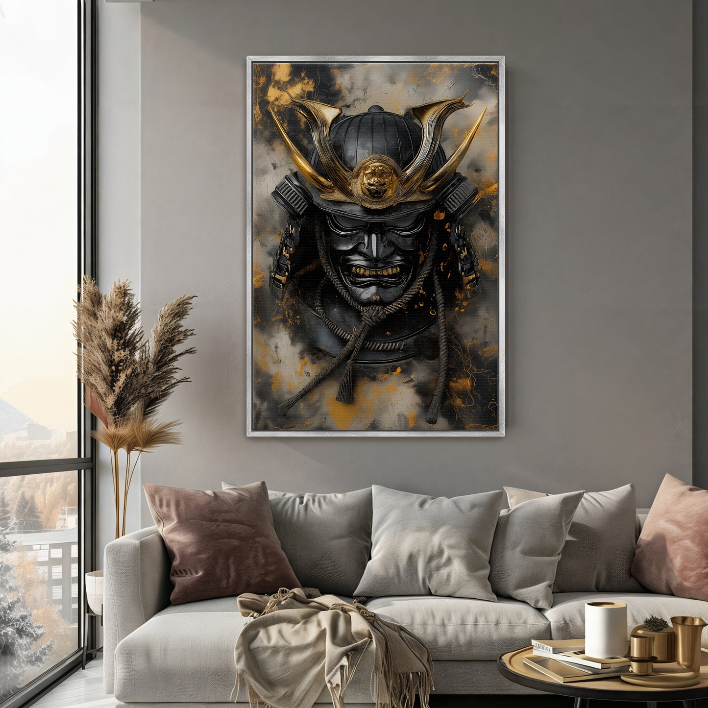Asian Inspired Samurai Warrior Framed Canvas Print - "Kage"
