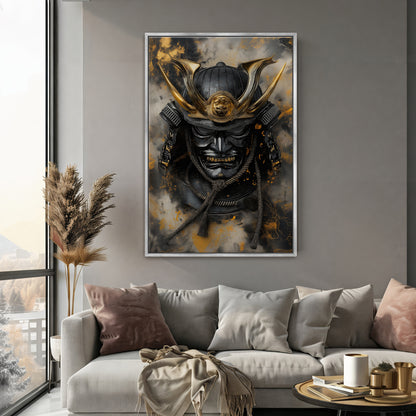 Asian Inspired Samurai Warrior Framed Canvas Print - "Kage"