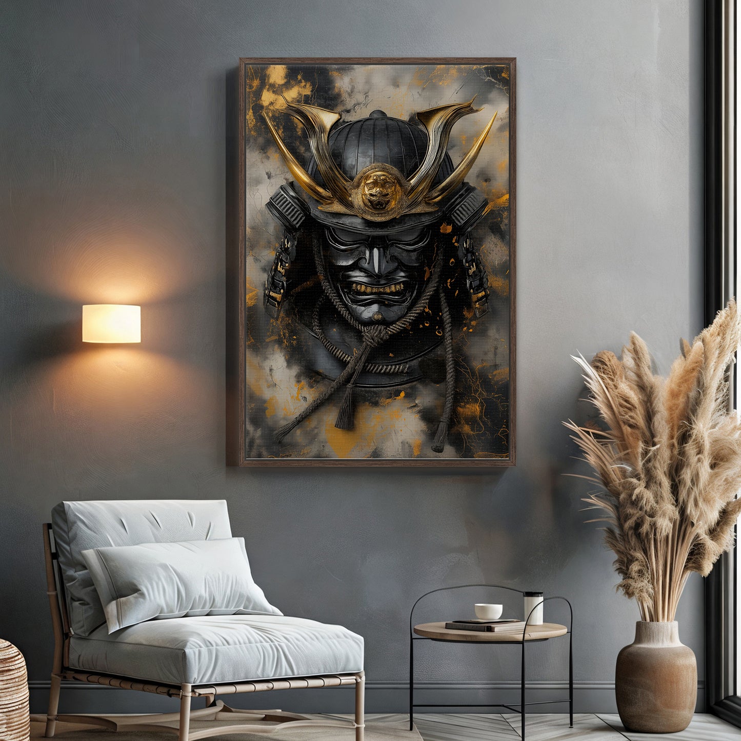Asian Inspired Samurai Warrior Framed Canvas Print - "Kage"