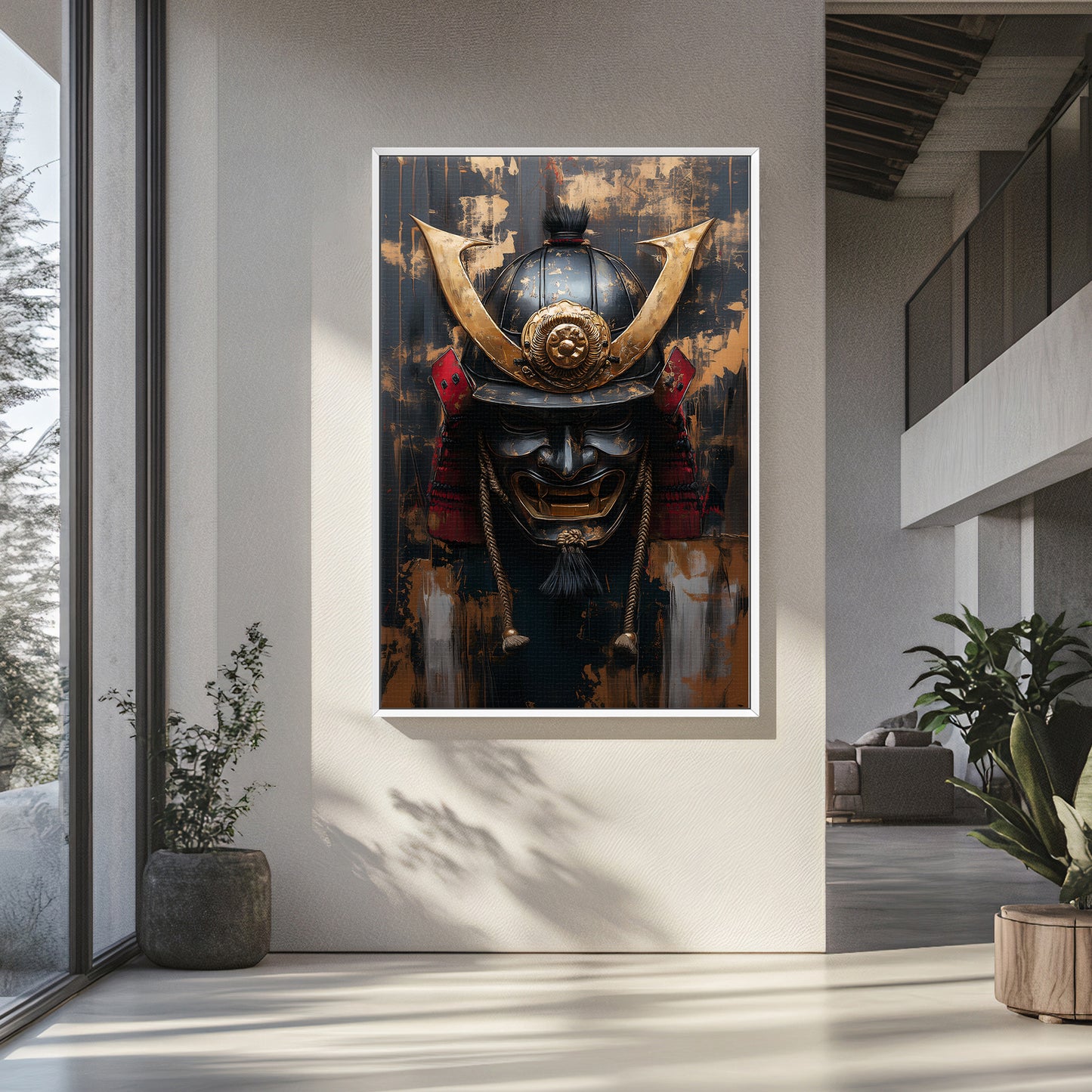 Asian Inspired Samurai Warrior Framed Canvas Print - "Temporal Warrior"